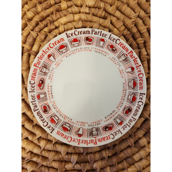 Vintage Ice Cream Parlor Set Of 2 Plates Ceramic 6.5" Multi National Silver Co. - Picture 4 of 9